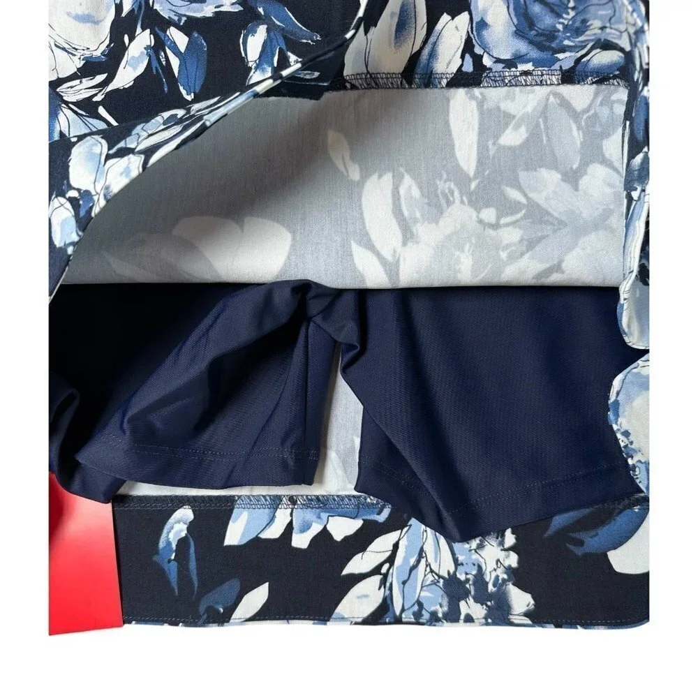 S. C. & Co NWT navy blue and white floral skorts, size medium - Picture 3 of 11